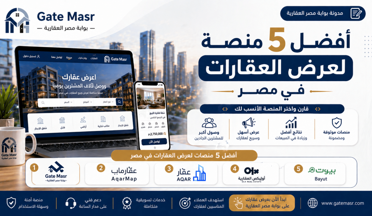 أفضل 5 منصة لعرض العقارات في مصر