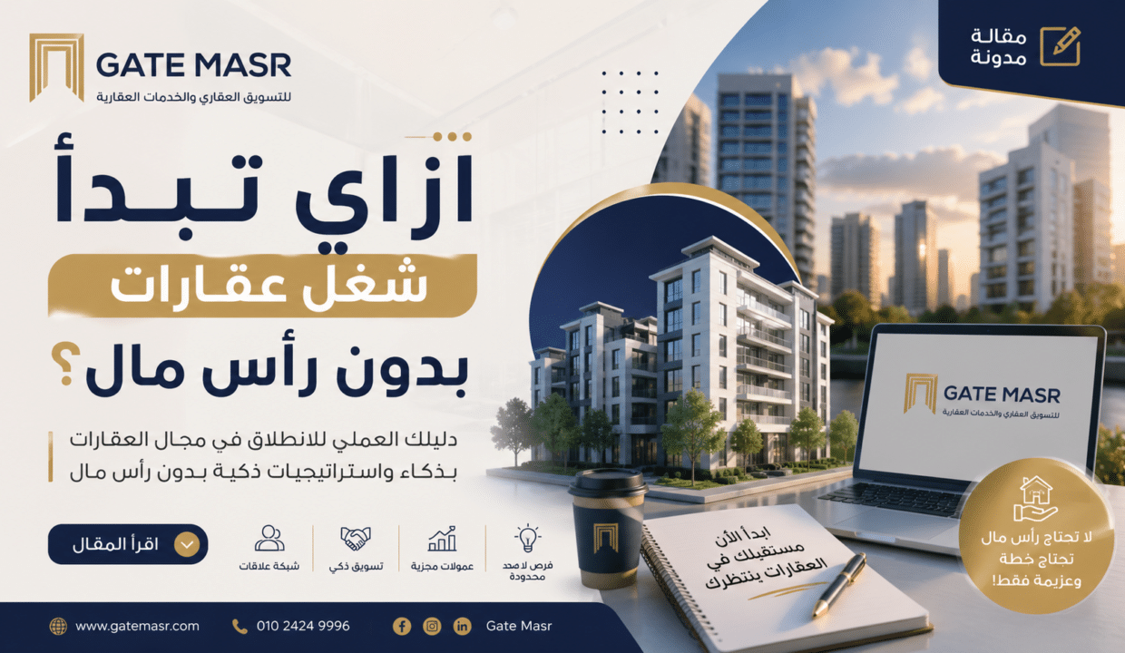 ازاي تبدأ شغل عقارات بدون رأس مال؟