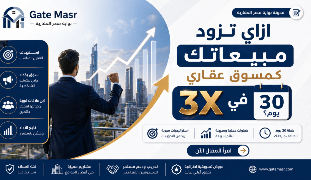 ازاي تزود مبيعاتك كمسوق عقاري 3X في 30 يوم؟