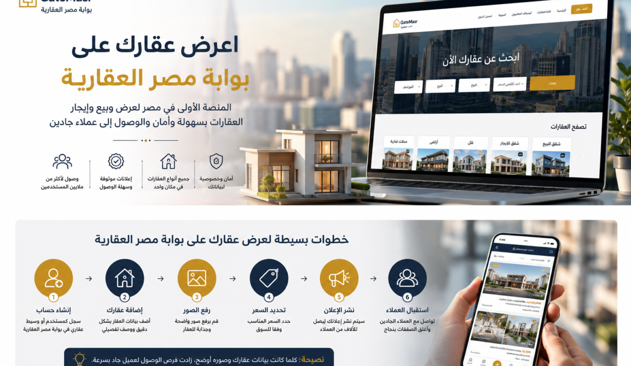 اعرض عقارك على بوابة مصر العقارية