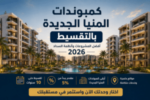 كمبوندات المنيا الجديدة بالتقسيط 2026 5 كمبوندات المنيا الجديدة بالتقسيط 2026
