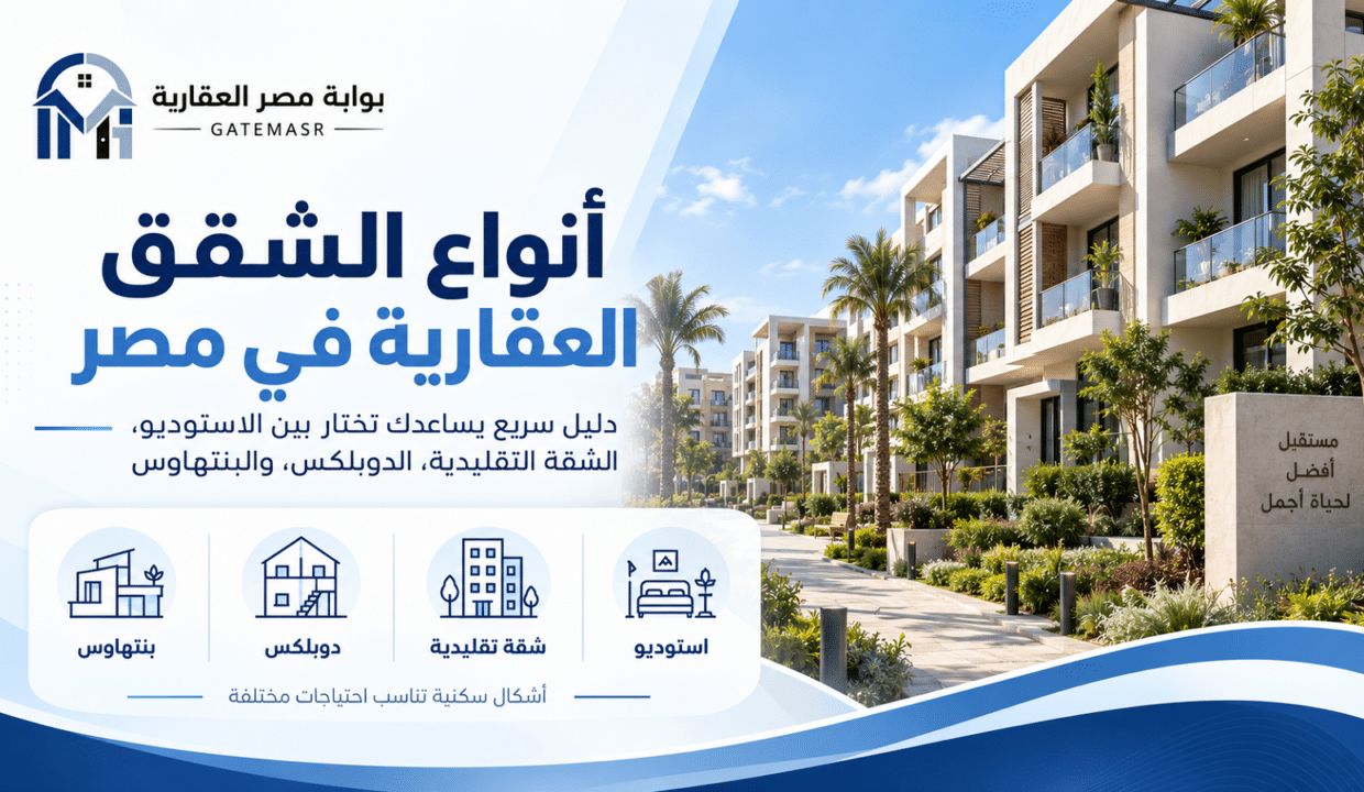 أنواع الشقق العقارية في مصر